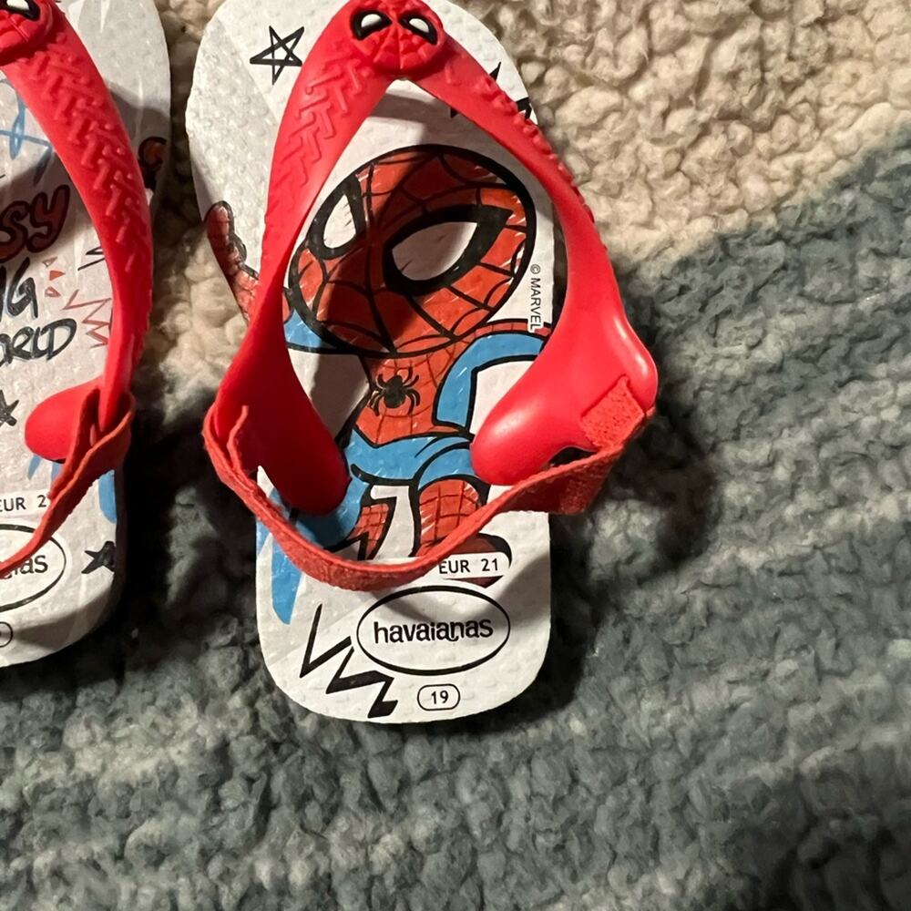 Havaianas Marvel Spider Man Toddler Sandals Size 5C EU 21 Flip Flops Red Kids - Picture 3 of 7